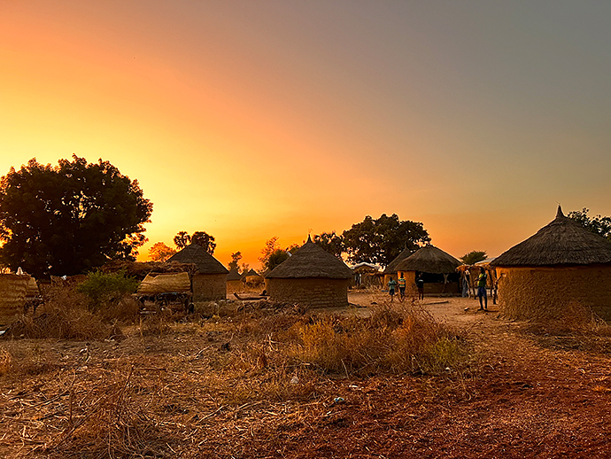 Nordkamerun Häuser Leben Sonnenuntergang