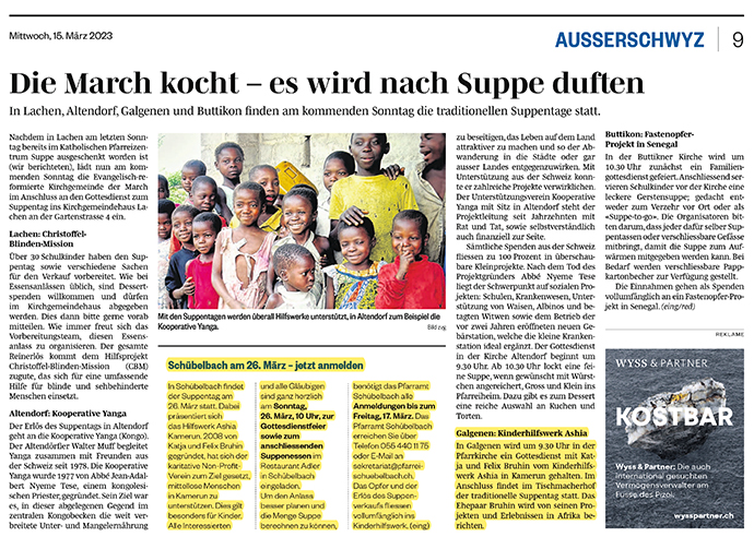 Kinderhilfswerk Ashia March Anzeiger Höfner Volksblatt