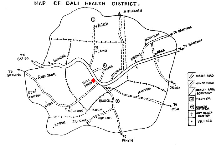 Umgebungskarte Betreuungsgebiet Bali Health Centre